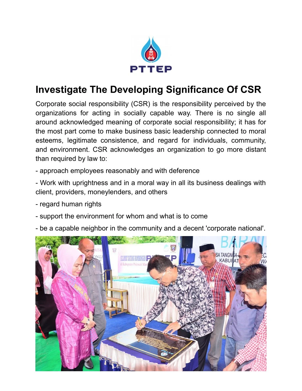 investigate the developing significance of csr