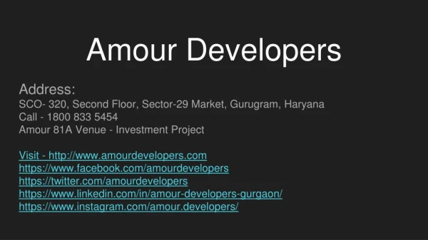 Amour Developers Gurugram