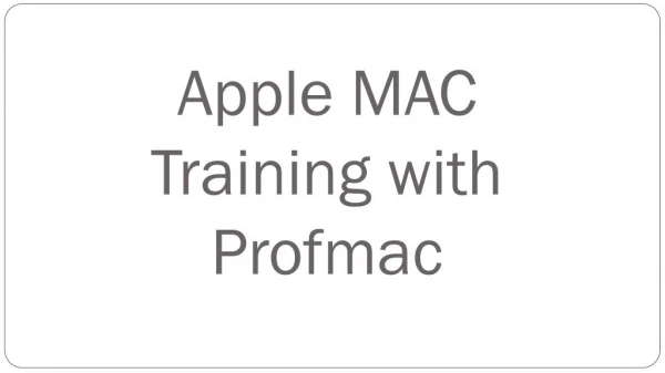 apple mac training with profmac
