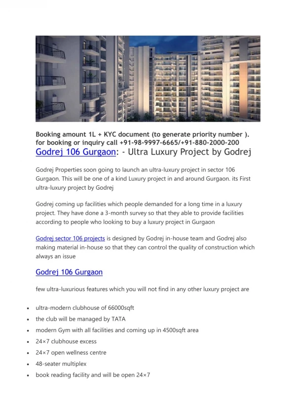 Ultra Luxury Project by Godrej