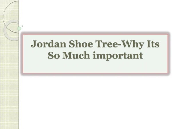 Jordan Shoe Tree-Why Its So Much important