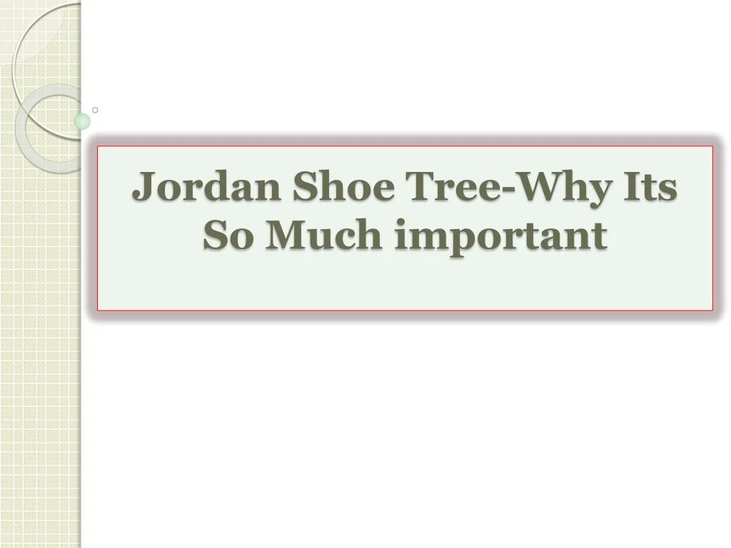 jordan shoe tree why its so much important