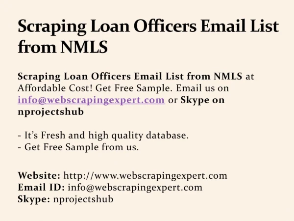 Scraping Loan Officers Email List from NMLS