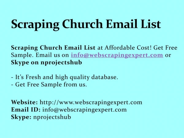 Scraping Church Email List