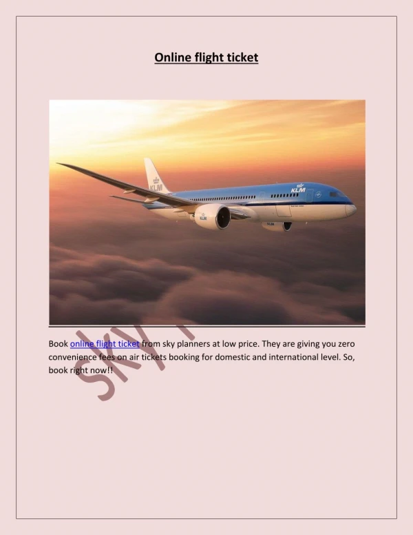 online flight ticket