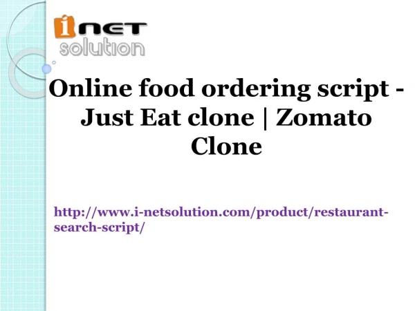 Online food ordering script - Just Eat clone | Zomato Clone