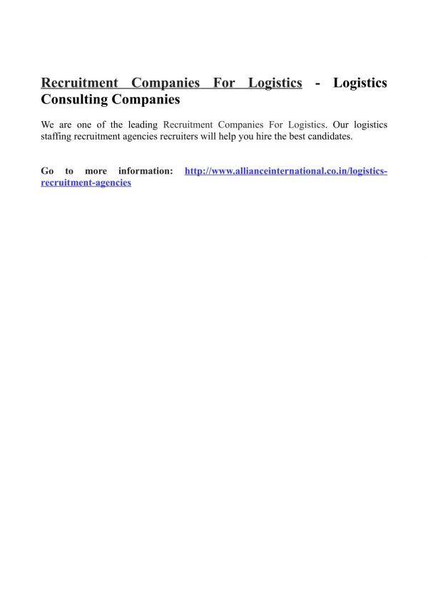 recruitment consulting companies