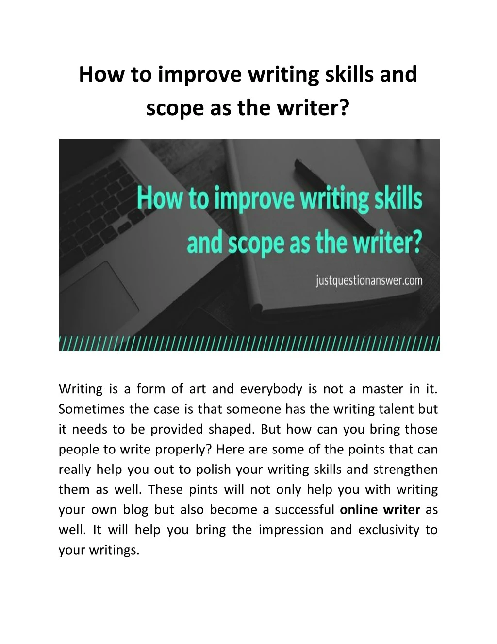 how to improve writing skills and scope