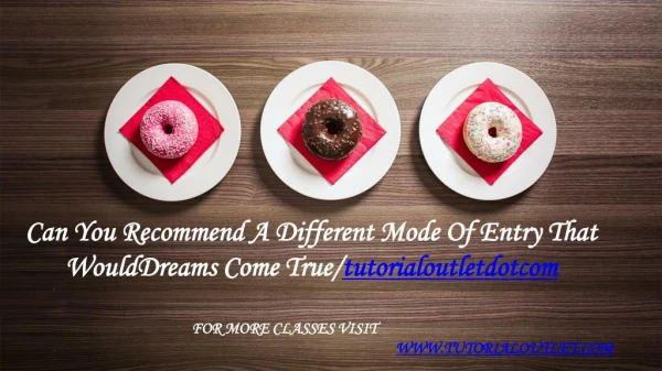 Can You Recommend A Different Mode Of Entry That WouldDreams Come True/tutorialoutletdotcom