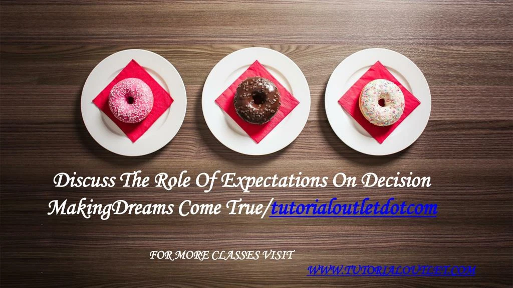 discuss the role of expectations on decision