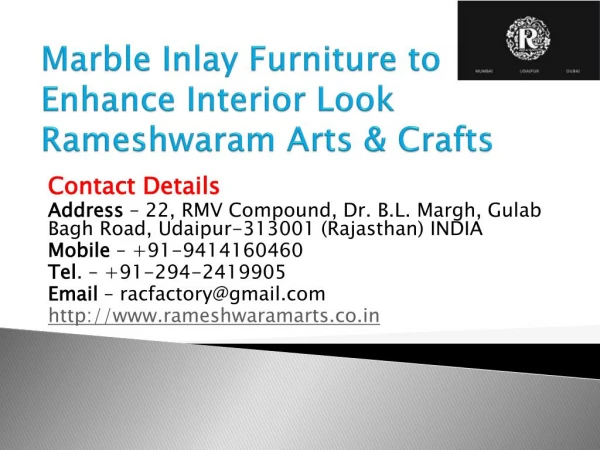 Marble Inlay Furniture to Enhance Interior Look Rameshwaram Arts & Crafts