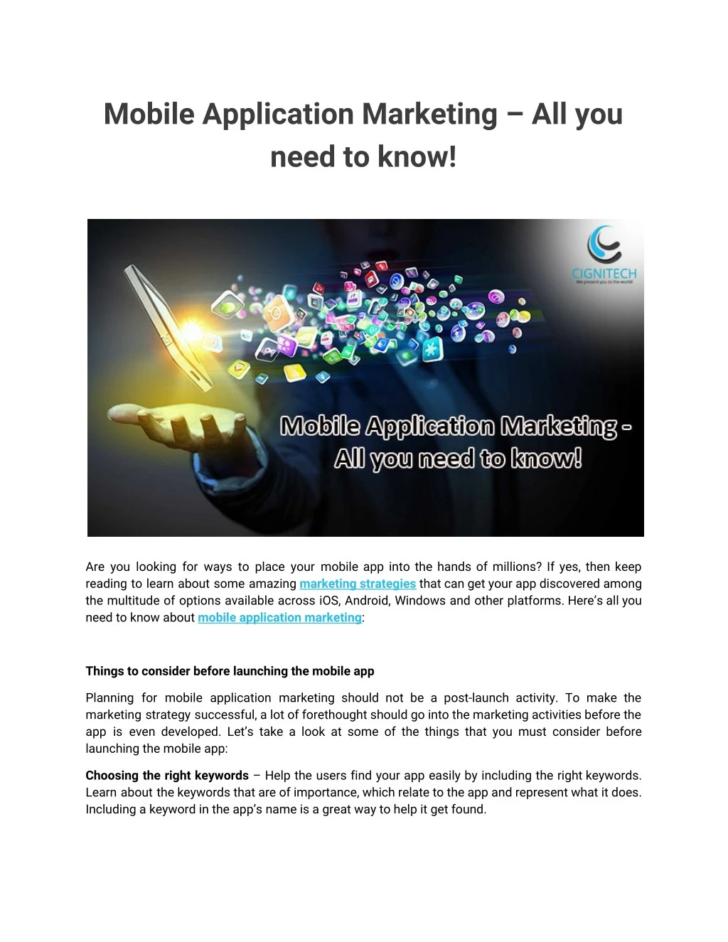 mobile application marketing all you need to know