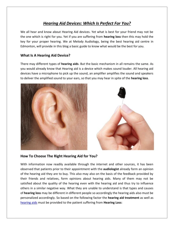 Hearing Aid Devices: Which Is Perfect For You?