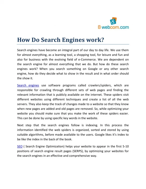 How Do Search Engines work?