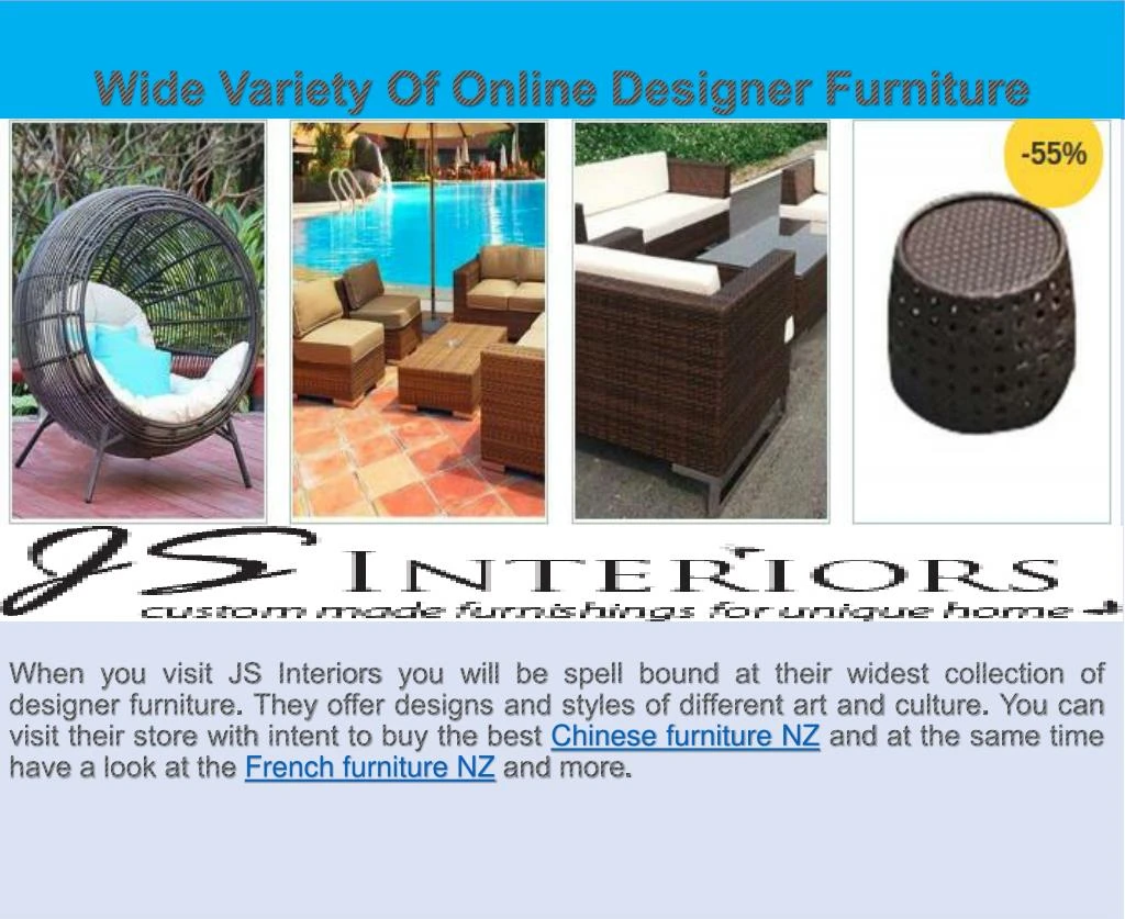 wide variety of online designer furniture