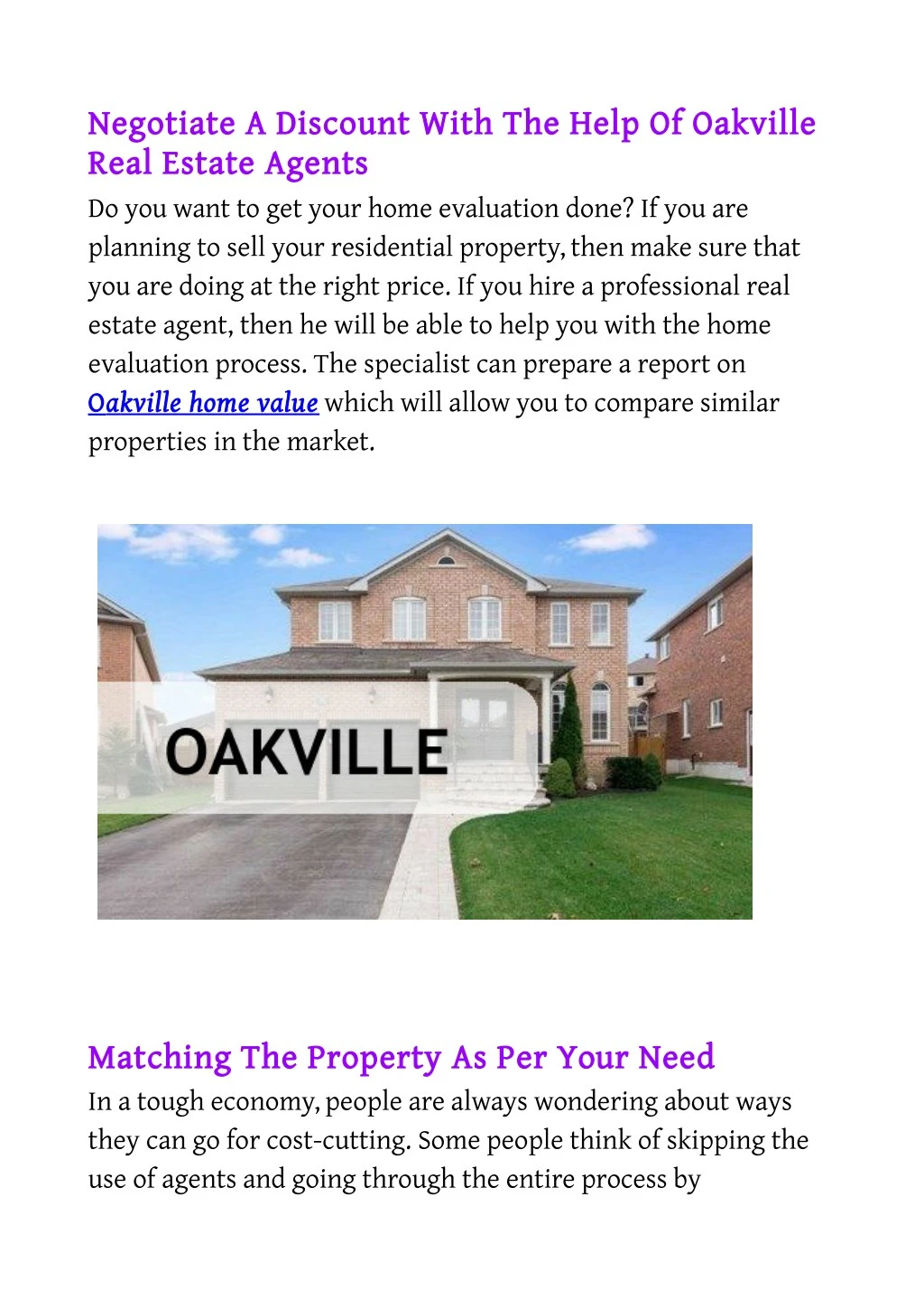 negotiate a discount with the help of oakville