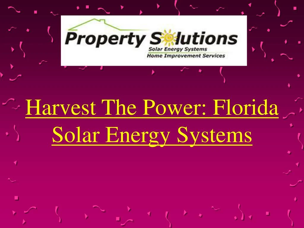harvest the power florida solar energy systems