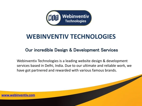 Incredible Web Design & Development Services at Webinventiv Technologies