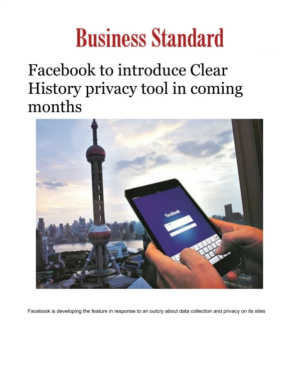 Facebook to introduce Clear History privacy tool in coming months