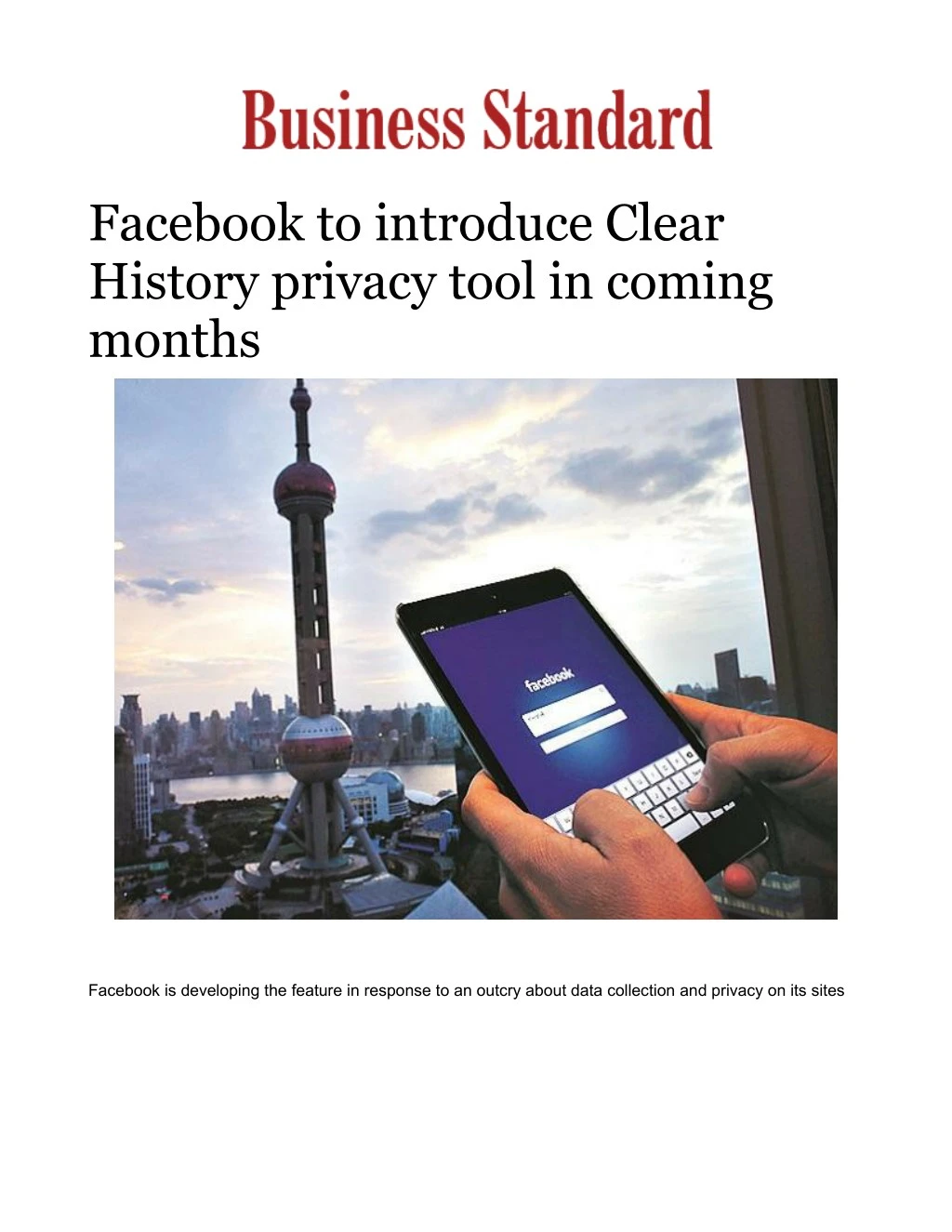 facebook to introduce clear history privacy tool