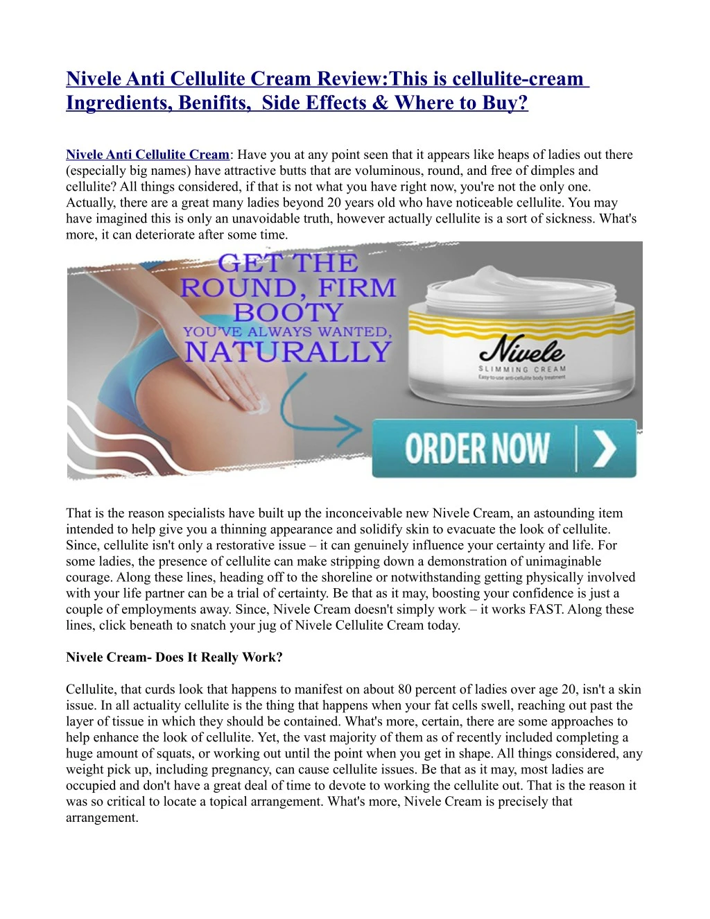 nivele anti cellulite cream review this
