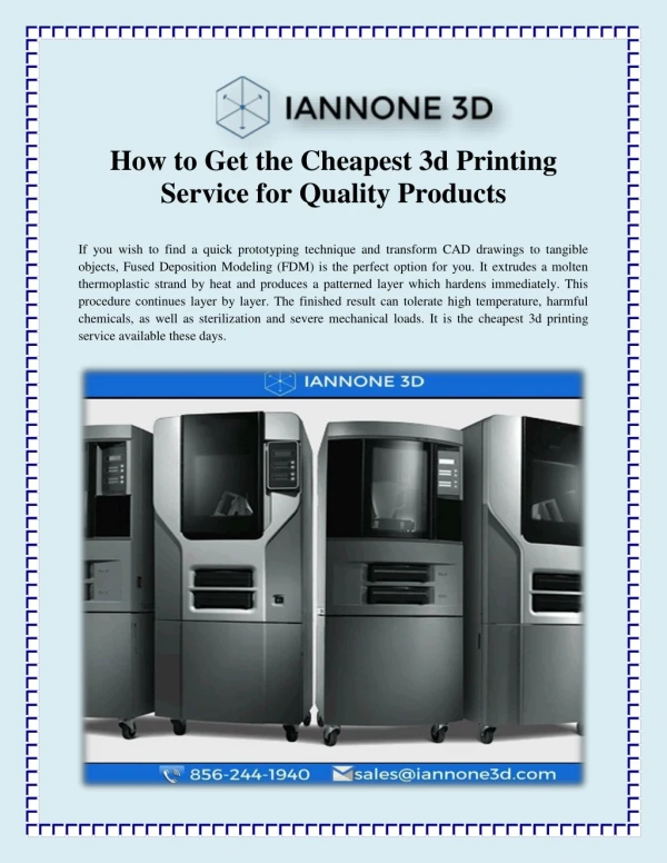 How to Get the Cheapest 3d Printing Service for Quality Products