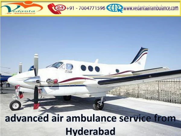 Vedanta Air Ambulance from Hyderabad to Delhi is Available for 24/7/365