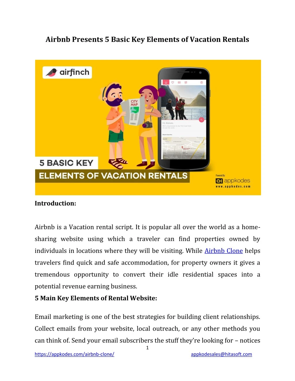 airbnb presents 5 basic key elements of vacation