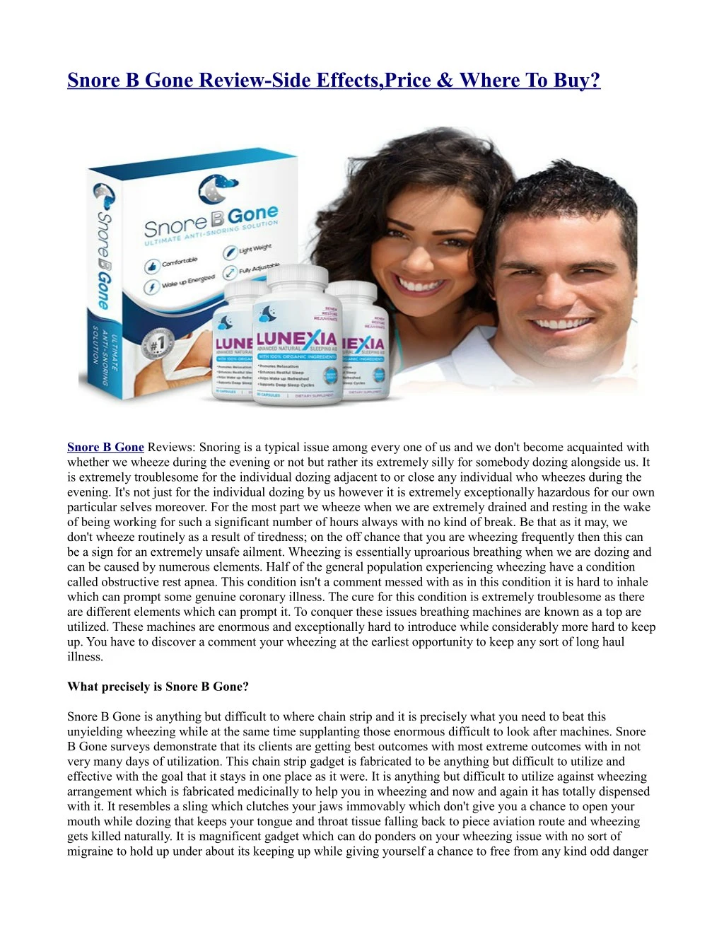 snore b gone review side effects price where