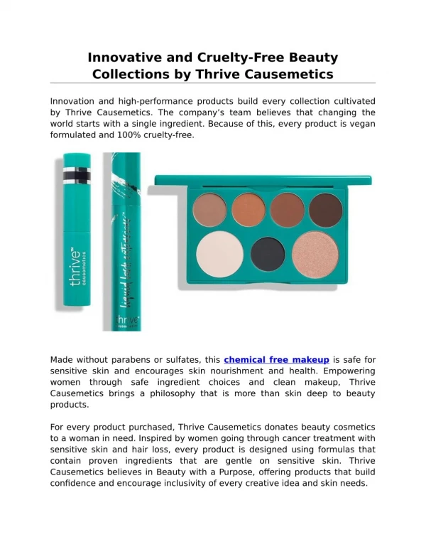 Innovative and Cruelty-Free Beauty Collections by Thrive Causemetics