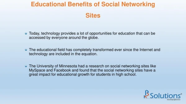 Educational Benefits of Social Networking Sites