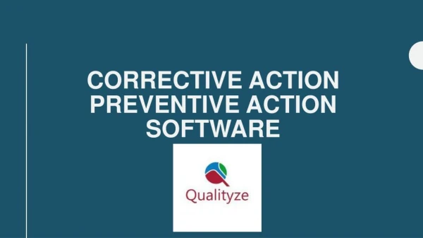Corrective Action Preventive Action Software