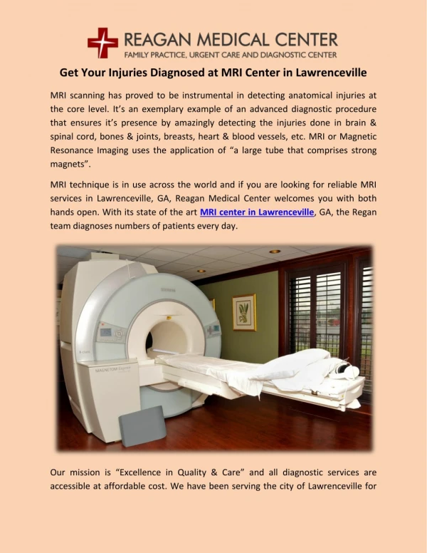 Affordable MRI Center in Lawrenceville