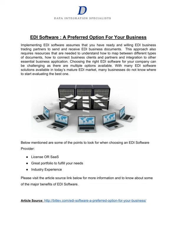 EDI Software : A Preferred Option For Your Business