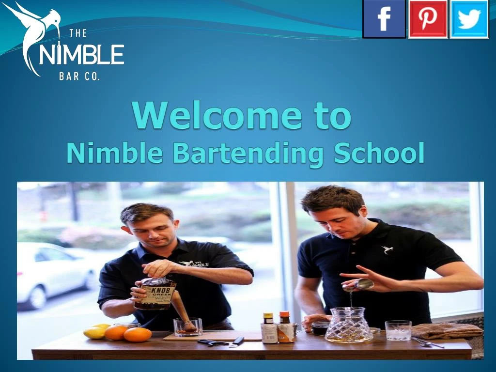 welcome to nimble bartending school