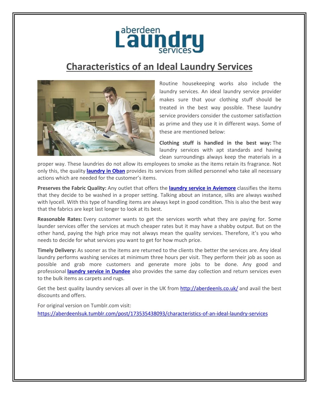 characteristics of an ideal laundry services