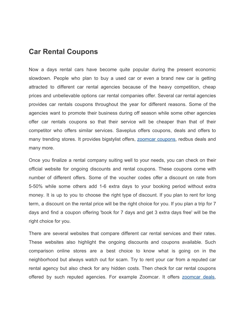 car rental coupons