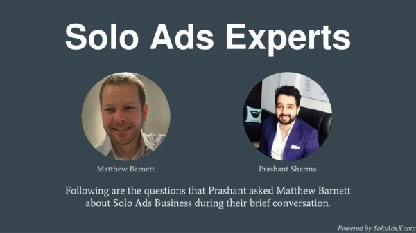 Solo Ads Expert Interview: Matthew Barnett