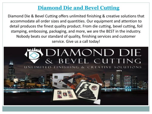 Diamond die cutting services
