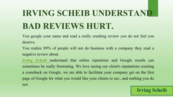 Irving Scheib 6 Tips for Effective Online Reputation Management