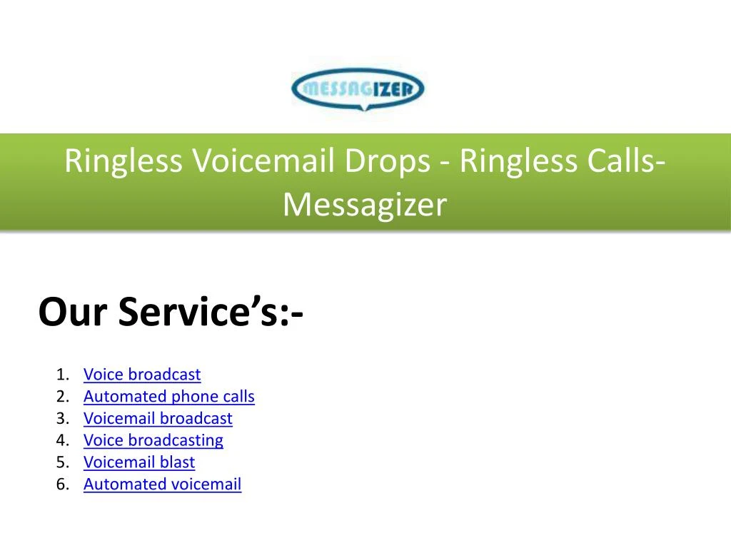 ringless voicemail drops ringless calls messagizer