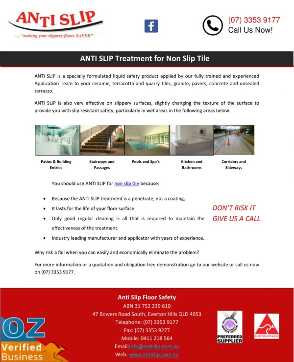 ANTI SLIP Treatment for Non Slip Tile