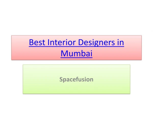 Best Interior Designers in Mumbai