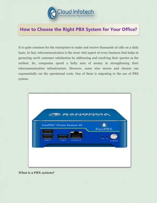 How to Choose the Right PBX System for Your Office?