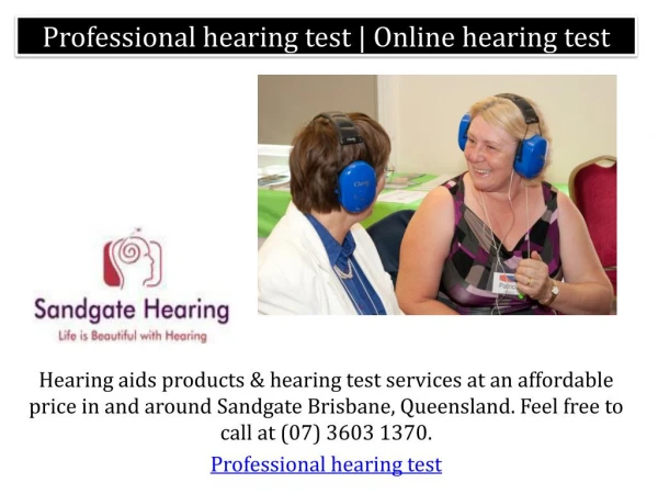 Professional hearing test | Online hearing test