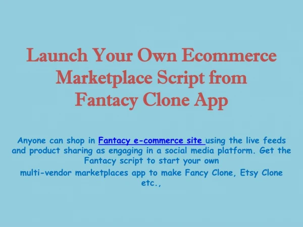 Launch your Own Ecommerce Marketplace Script
