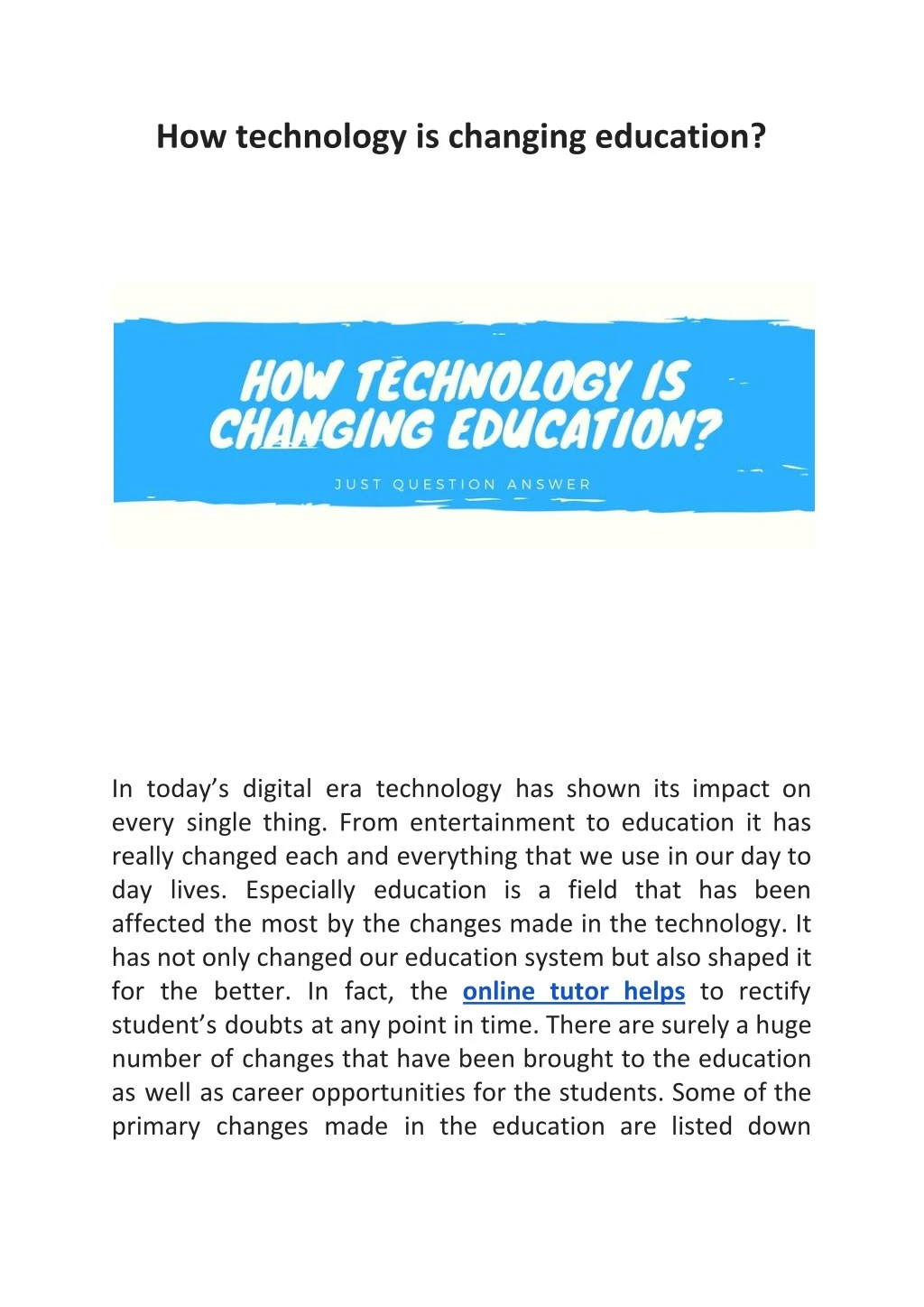 how technology is changing education