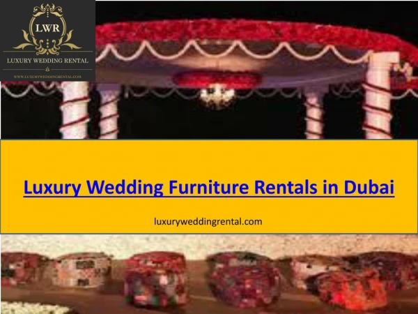 Luxury Wedding Furniture Rentals in Dubai