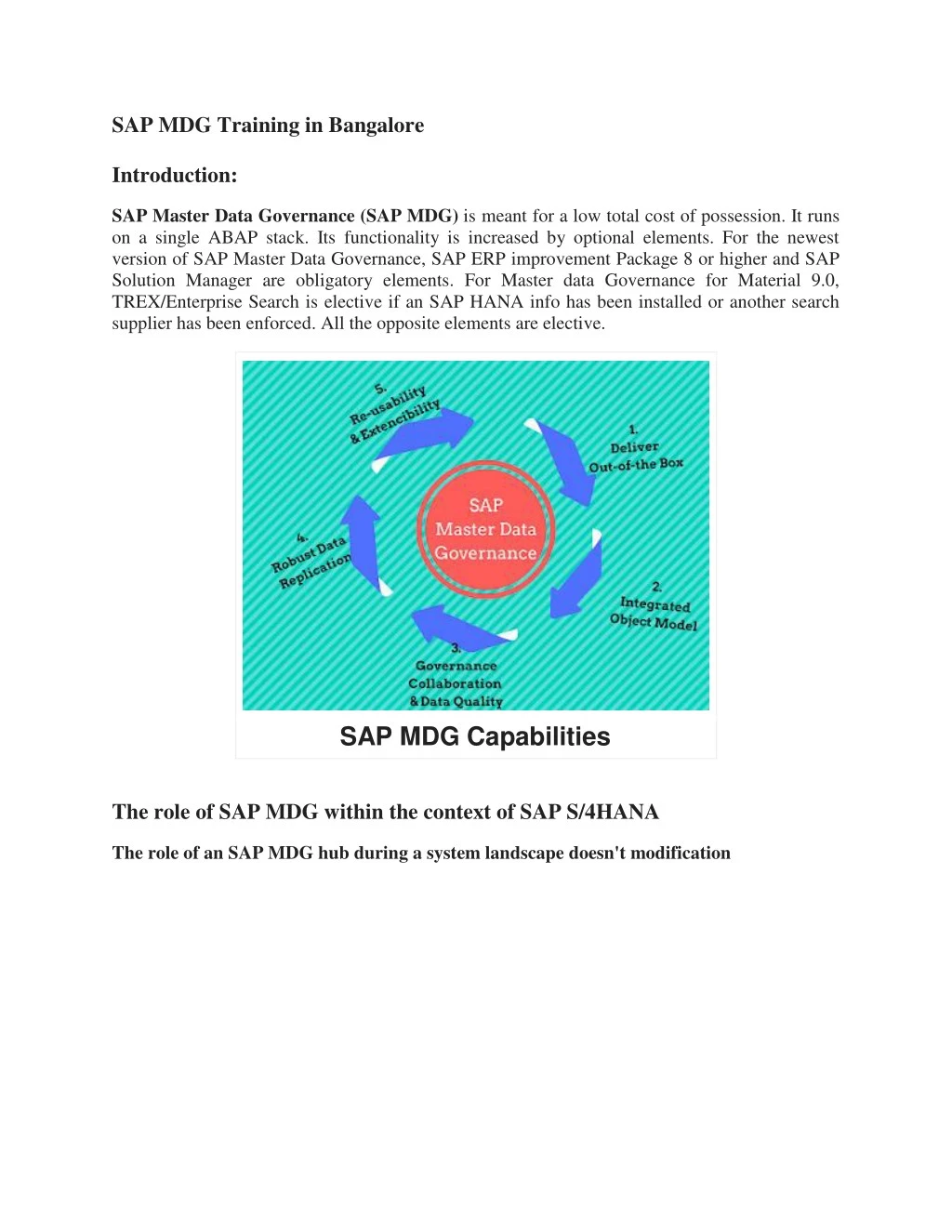 sap mdg training in bangalore introduction