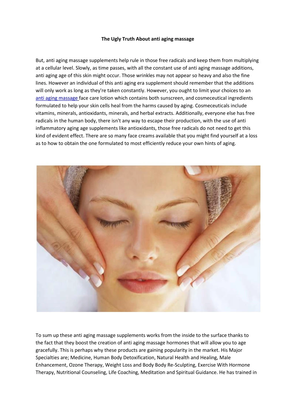the ugly truth about anti aging massage